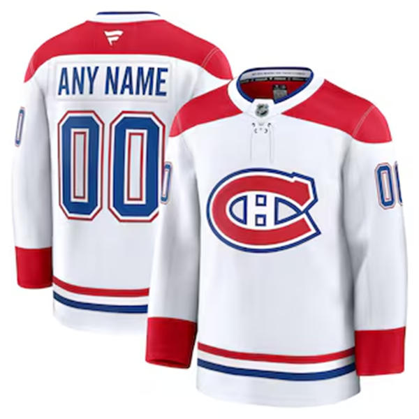 Youth Montreal Canadiens Stitched adidas White Away Custom Jersey
